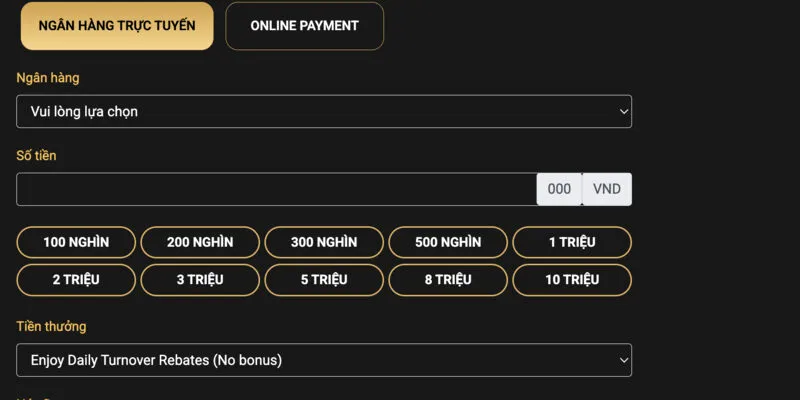 Hướng dẫn nạp tiền qua ngân hàng cực dễ